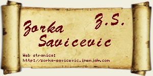 Zorka Savićević vizit kartica